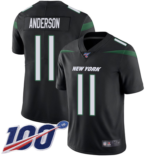 New York Jets Limited Black Men Robby Anderson Alternate Jersey NFL Football #11 100th Season Vapor Untouchable->new york jets->NFL Jersey
